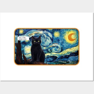 Starry Night Cat, Catnip Overdose Posters and Art